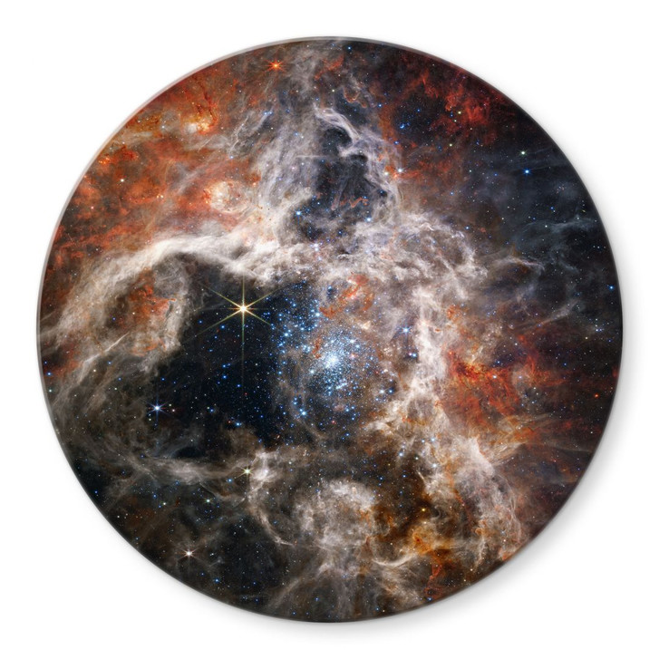 Glasbild James Webb Telescope - Tarantula Nebula - Rund - WA400018