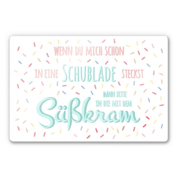 Glasbild Schublade mit Süsskram - WA127402