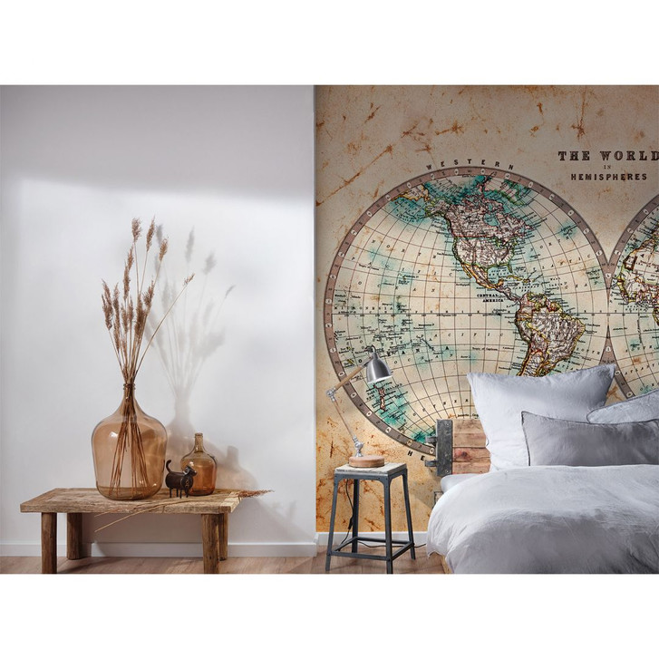 Livingwalls Fototapete Designwalls Hemispheres Weltkarte - WA296351
