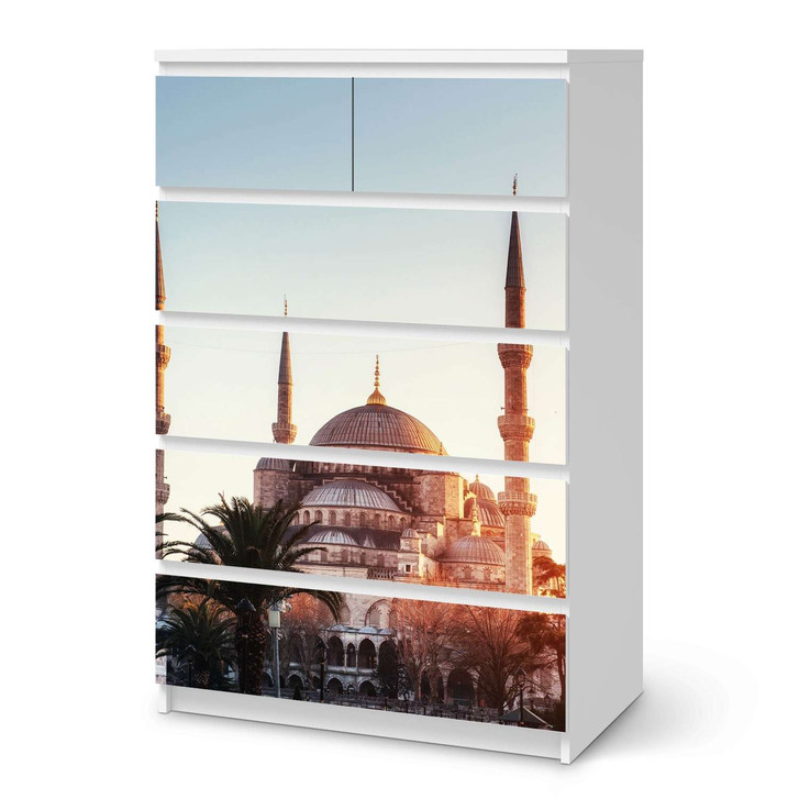 Möbel Klebefolie IKEA Malm Kommode 6 Schubladen (hoch) - Blue Mosque - CR113666