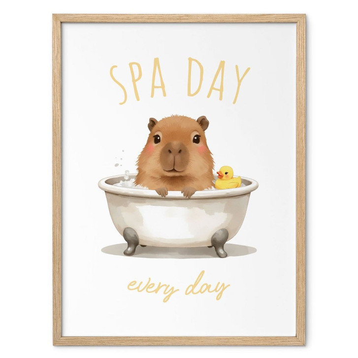 Poster für Kinder - Spa Day mit Capybara - WA499492