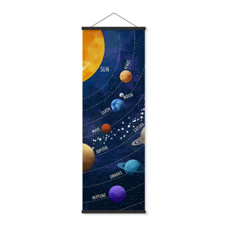 Stoffbild Sonnensystem mit Planeten und Sonne - Cats & Dotz - Panorama - WA500184