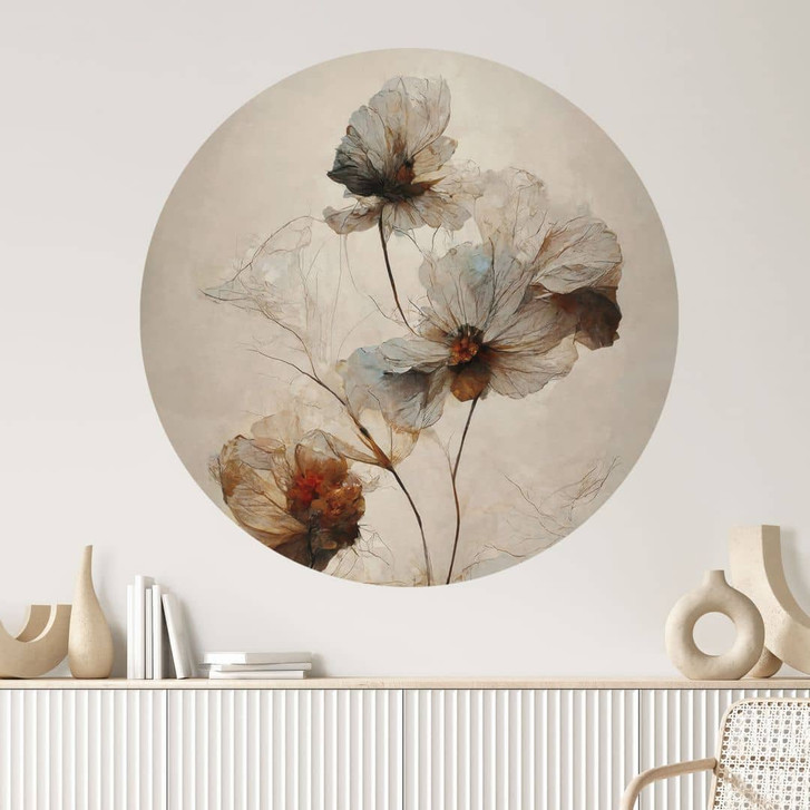 Wandtattoo Trockenblumen - Eleganz der Vergänglichkeit - Treechild - Rund - WA451954
