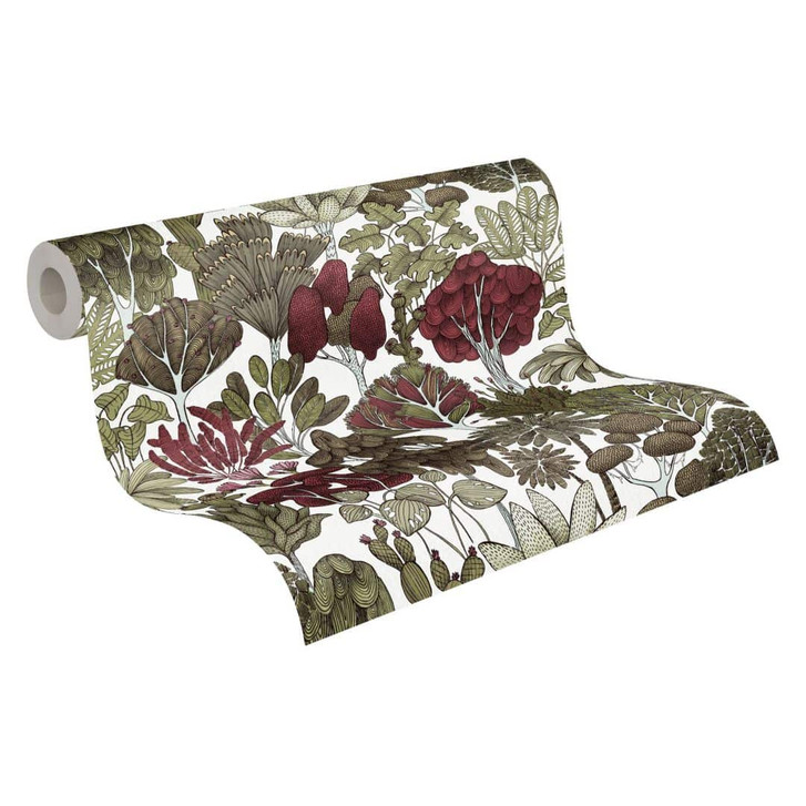 Architects Paper Vliestapete Floral Impression Dschungeltapete tropisch grün, gelb, weiss, rot, beige - WA314240