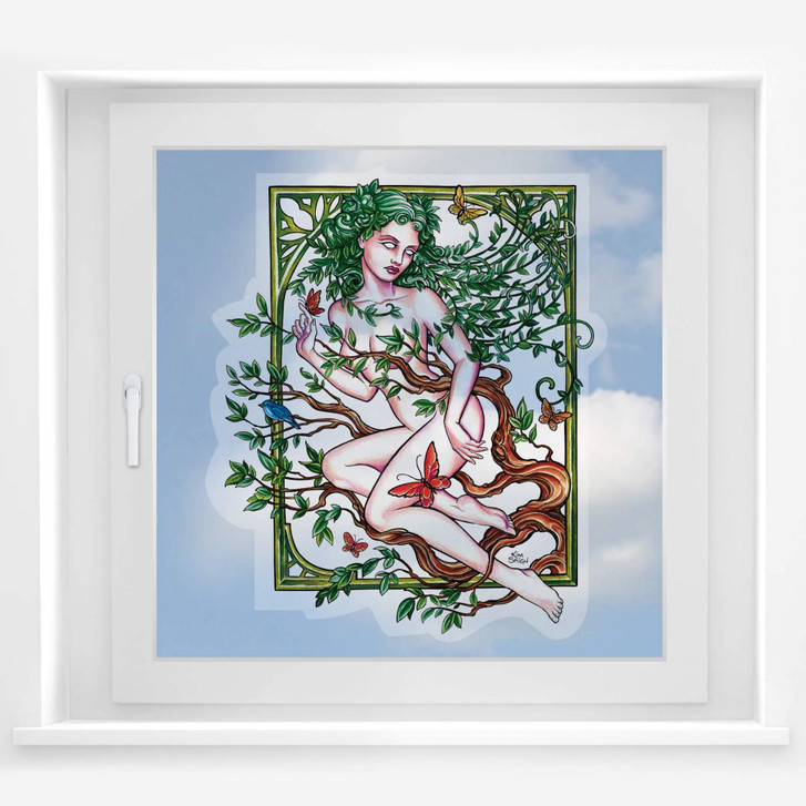 Fensterbild LA Ink Waldelf im Rahmen - WA117414