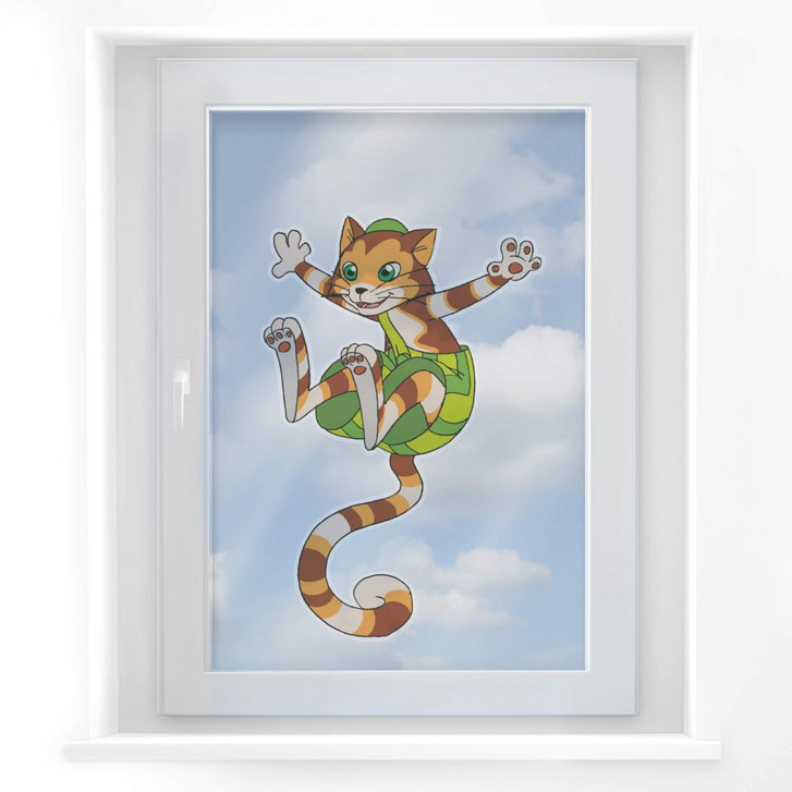 Fensterbild Pettersson und Findus - Springender Findus - WA117643