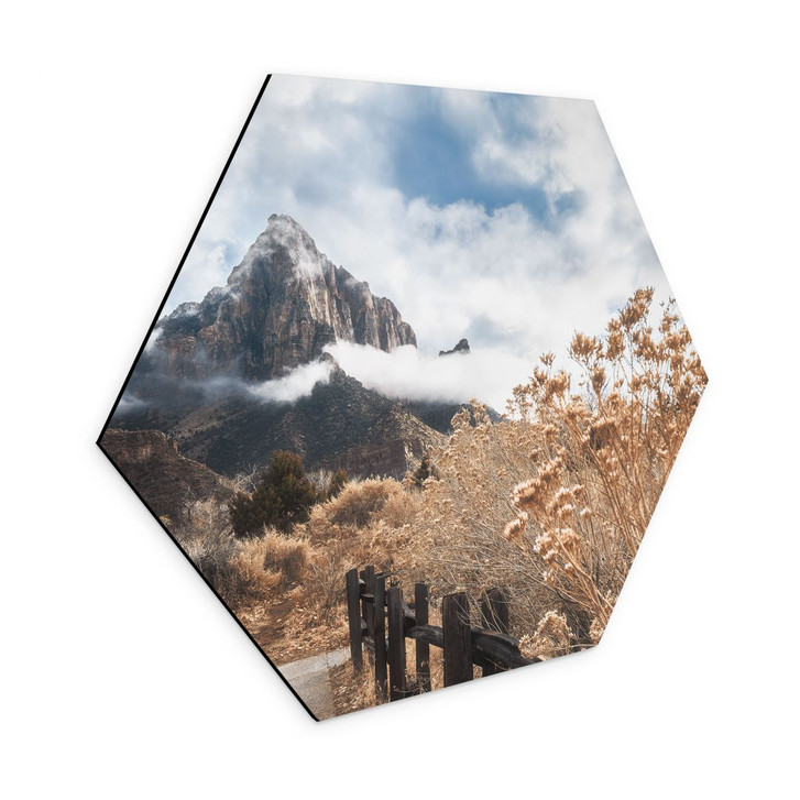 Hexagon Wandbild Der Weg zum Gipfel - Iqbal - Alu-Dibond - WA421937