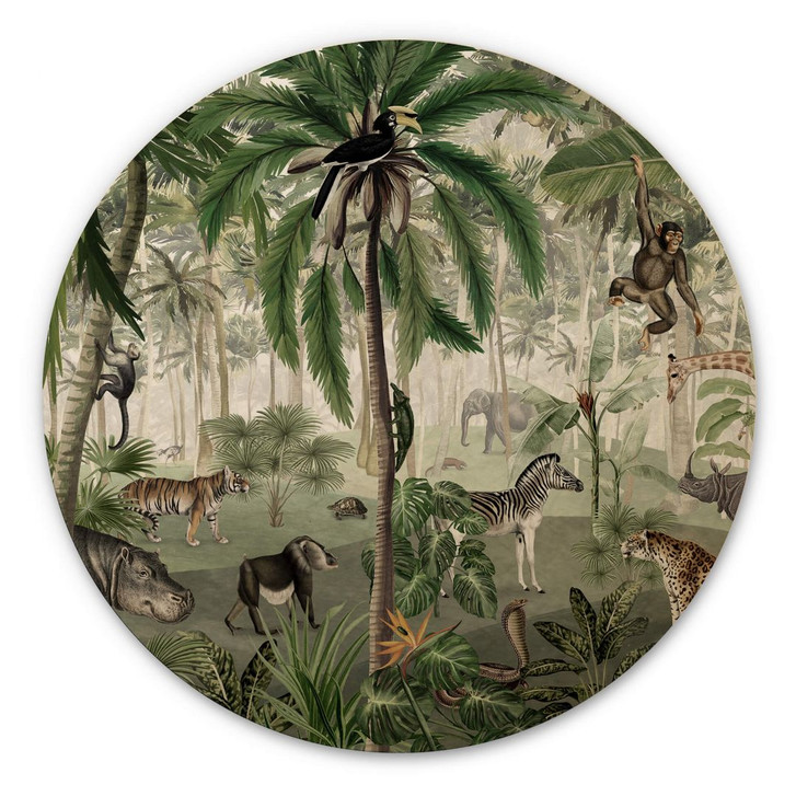 Holzbild Kikki Belle - Dschungel Suchbild - Rund - WA355286