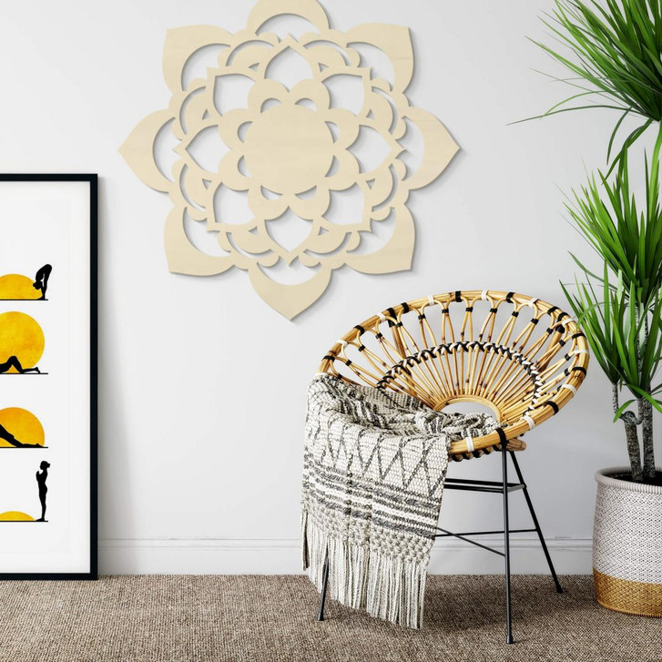 Holzdeko Pappel - Mandala Lotus - WA309933