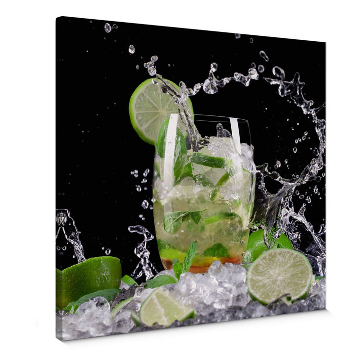 Leinwandbild Splashing Mojito - quadratisch - WA375443