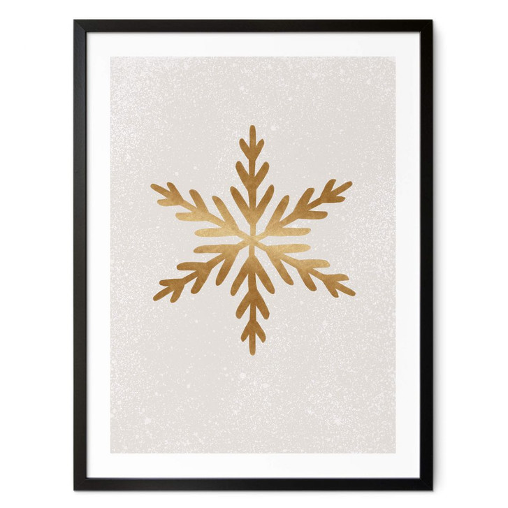 Poster Weihnachten - Goldene Schneeflocke - Orara Studio - WA408446
