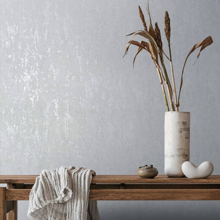 Vliestapete mit schimmerndem Glanz weiss Betonoptik - WA450663