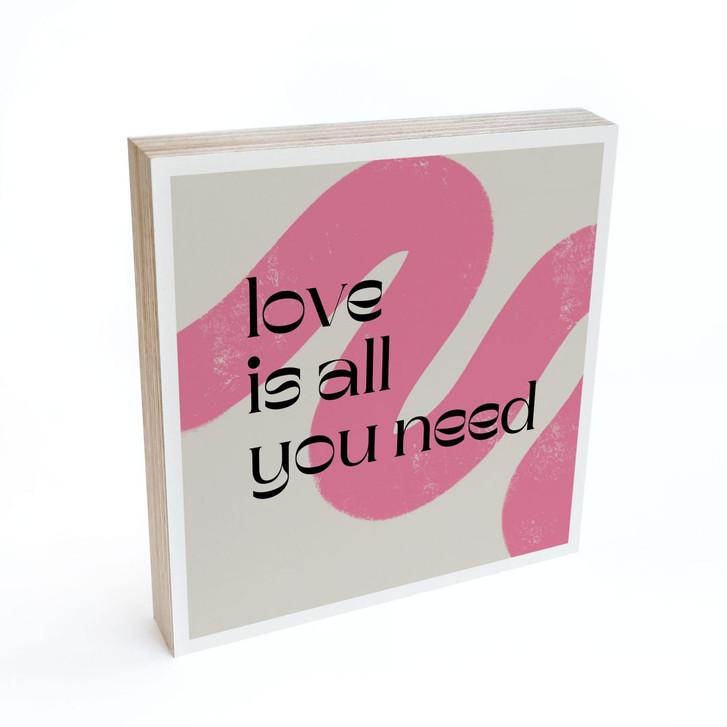 Holzbild zum Hinstellen - Love is all you need - Volfova - 15 x 15 cm - WA488958