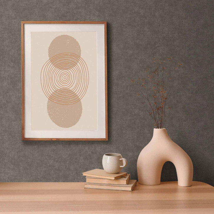 Anthrazit Leinenstruktur-Tapete - Elegante Vliestapete für ein modernes Ambiente - WA397064