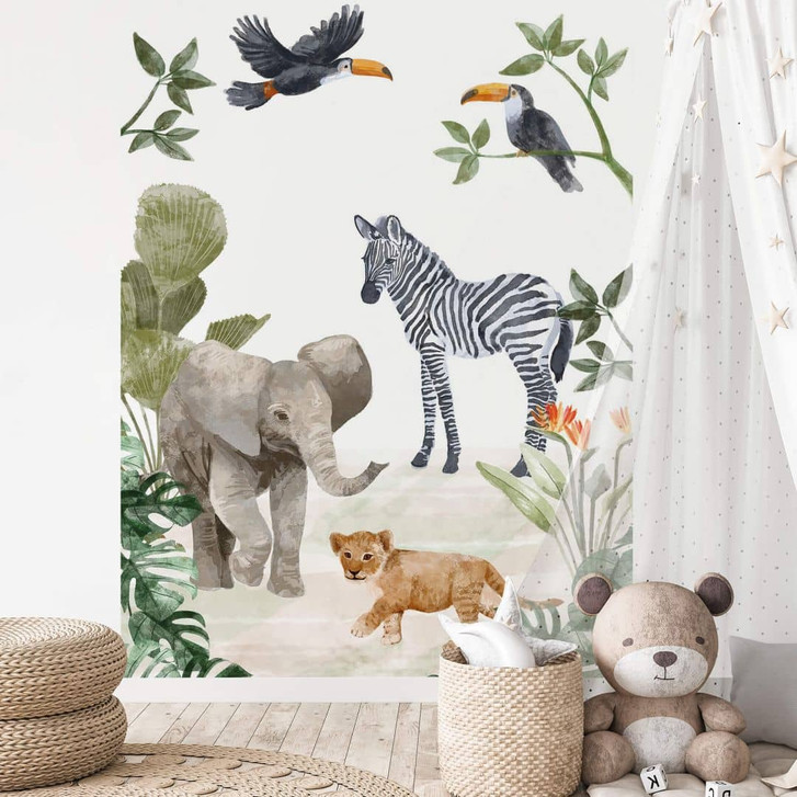 Fototapete Goed Blauw - Dschungelbabys - WA331167