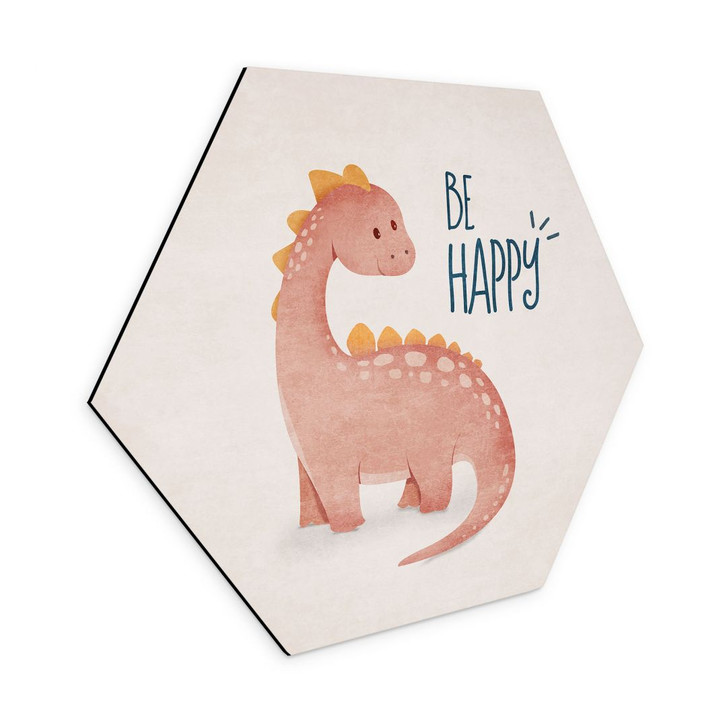 Hexagon-Wandbild Dino Be Happy - Brachiosaurus - Tunaboylu - Alu-Dibond - WA393920