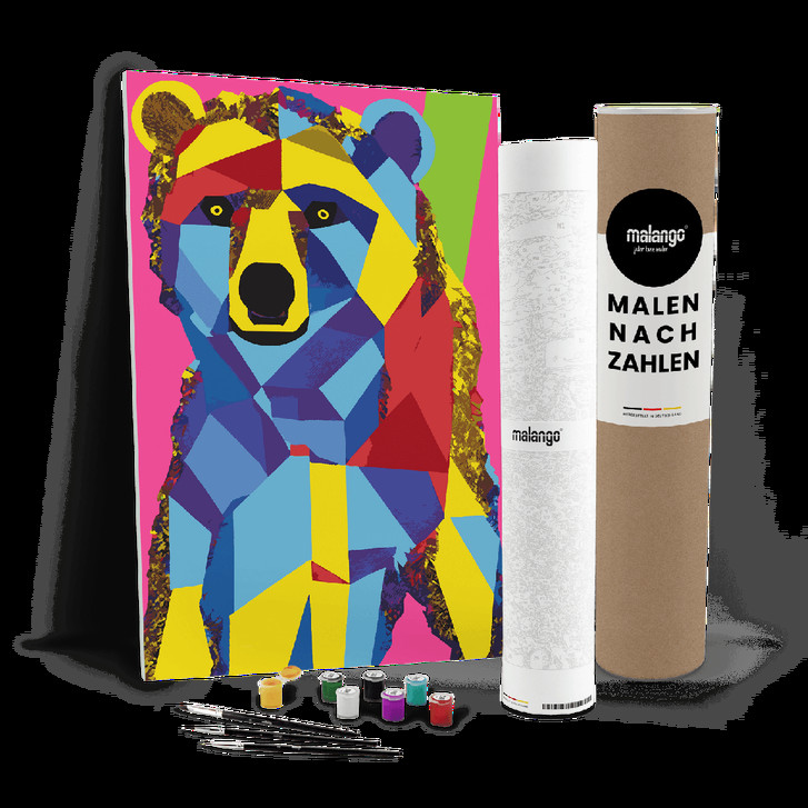 Malen nach Zahlen Leinwandbild - Bär Bärbel - WA447014