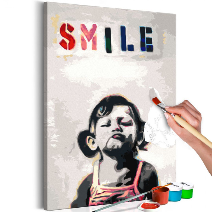 Malen nach Zahlen Leinwandbild - Kleines Mädchen - 40 x 50 cm - mit Keilrahmen - bespannt - WA437820