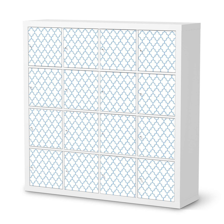 Möbelfolie IKEA Expedit Regal 16 Türen - Retro Pattern - Blau - CR118123