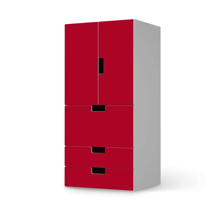 Möbelfolie IKEA Stuva / Malad - 3 Schubladen und 2 kleine Türen - Rot Dark - CR117243