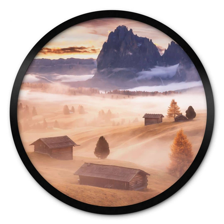 Poster Herbstnebel in den Alpen - Selagea - Rund - WA451680