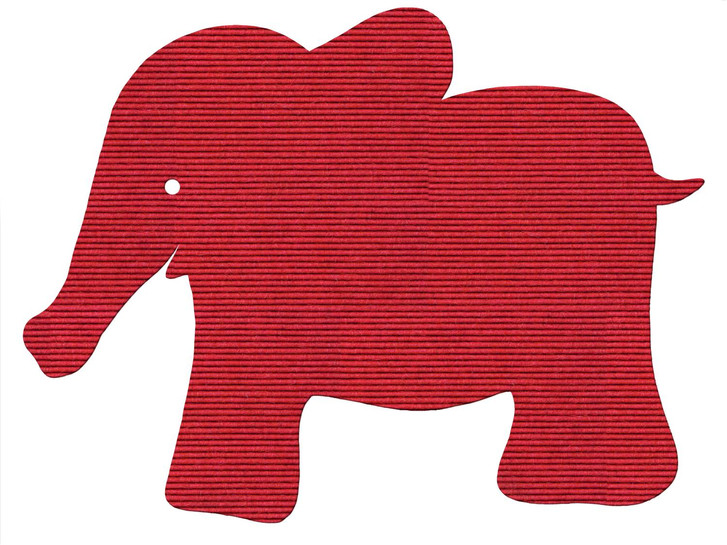 tretford Interlife Kinderteppich Elefant 97 x 75 cm in 570 erdbeere - TS412796