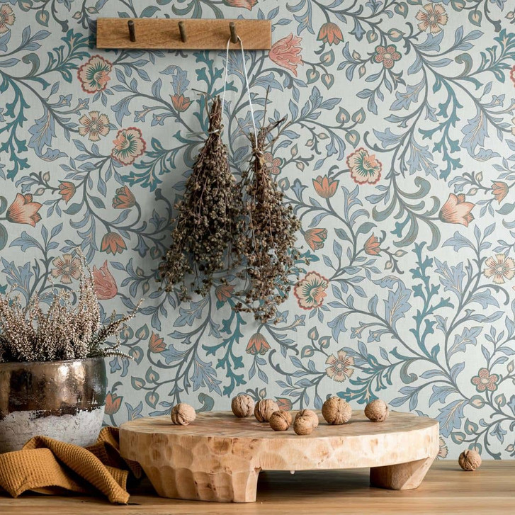 Vliestapete Blumen, Blattmotiv Floral Natur in Blau - WA473181