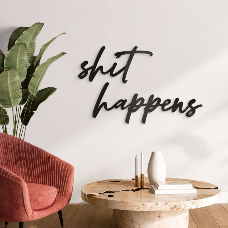 3D Schriftzug shit happens - Acryldeko - WA415743