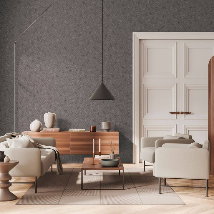 3D-Tapete mit Linienmuster Silber Grau – Vliestapete modern glänzend - WA459078