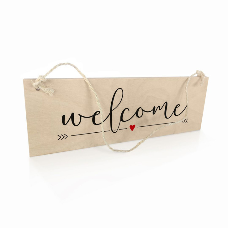 Holzschild Welcome (mit Sisalseil) - WA295821