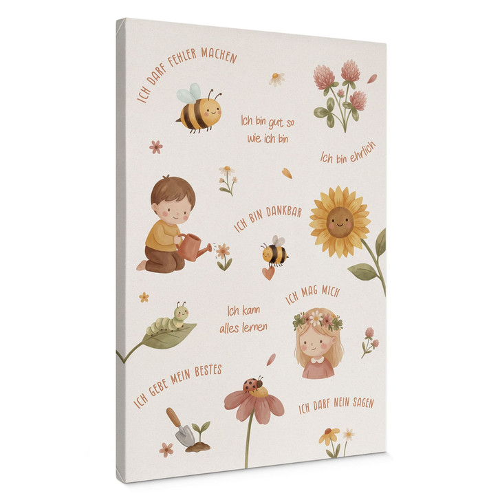Leinwandbild - Affirmationen Blumen für Kinder - WA516431