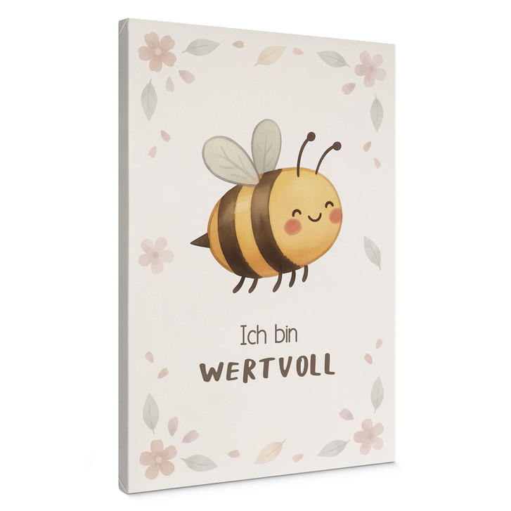 Leinwandbild mit Biene - Affirmation 