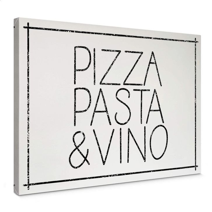 Leinwandbild Pizza Pasta & Vino weiss - WA307061