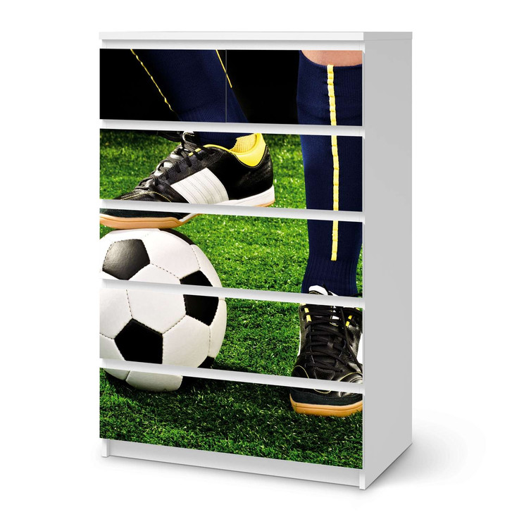 Möbel Klebefolie IKEA Malm Kommode 6 Schubladen (hoch) - Fussballstar - CR113711
