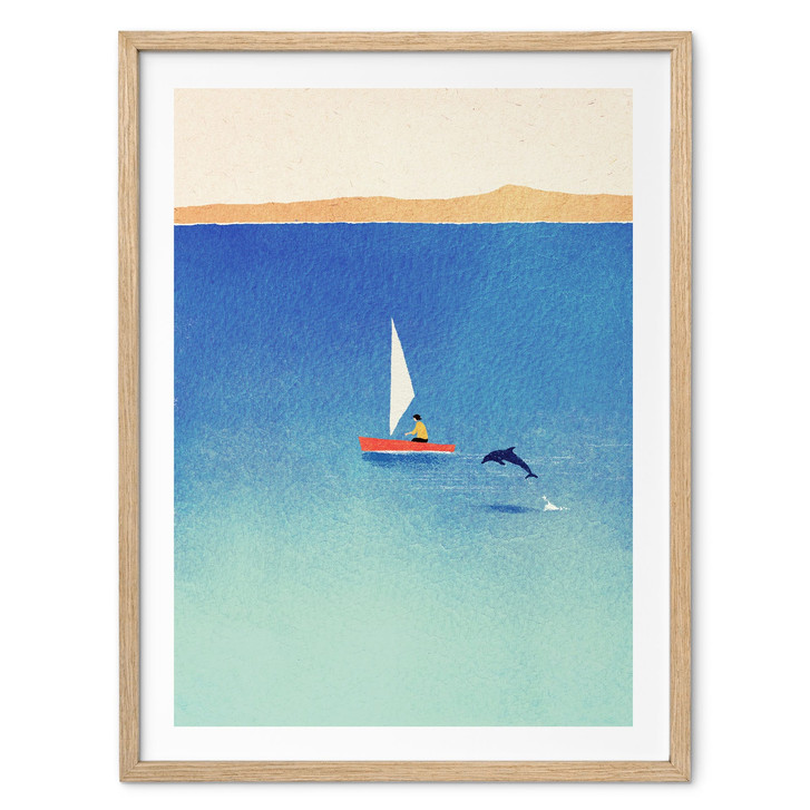Poster Segeln mit Delfin im Meer - Rivers - WA514674