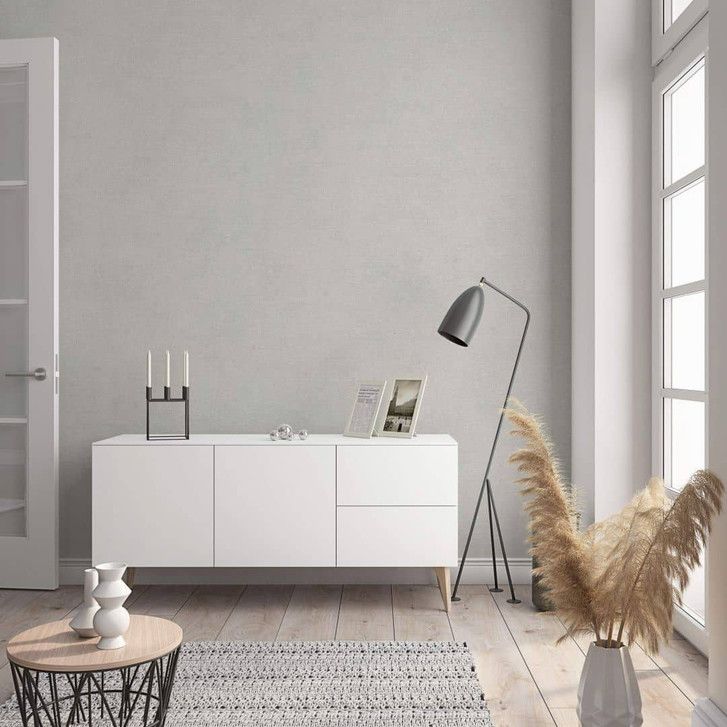 Vliestapete mit moderner einfarbiger Optik und Struktur in grau, beige Uni - WA444587