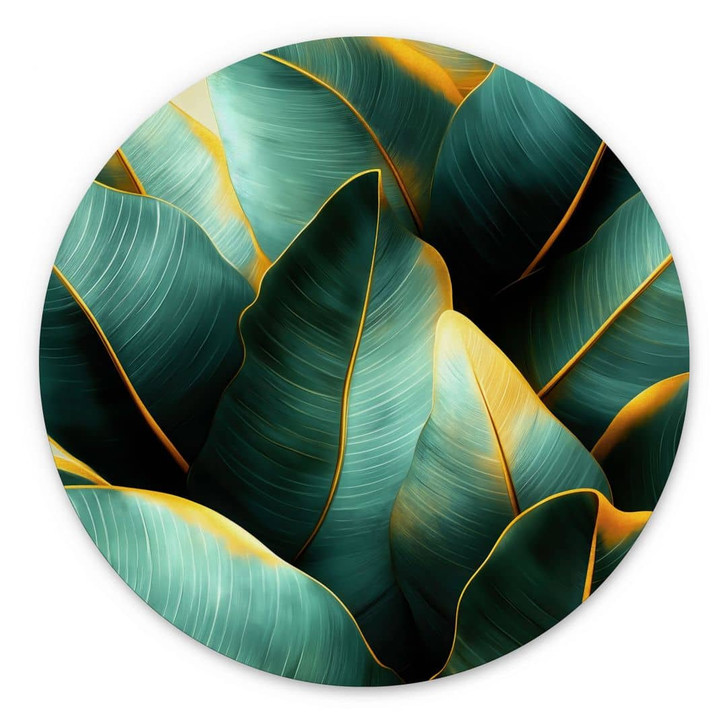 Wandbild Exotische Bananenblätter - Jaszke - Alu-Dibond Rund - WA464558