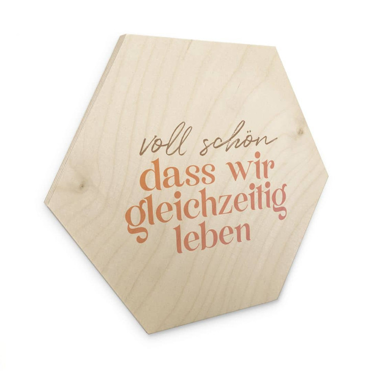 Holzbild Voll schön, dass wir gleichzeitig leben - WA495498