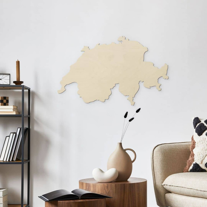 Holzdeko Karte Schweiz - Pappel - WA449834
