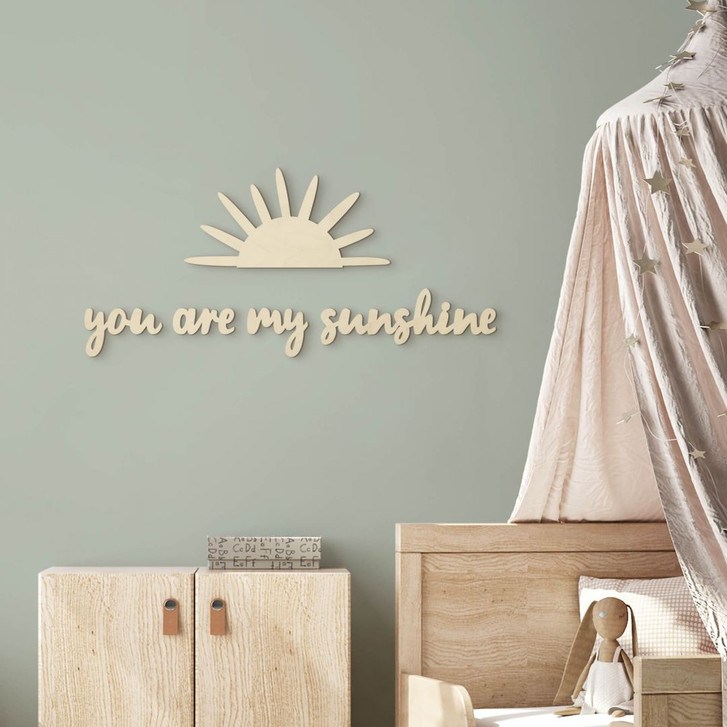 Kinderzimmer Wanddeko Sonne - You are my sunshine - Pappelholz - WA354399