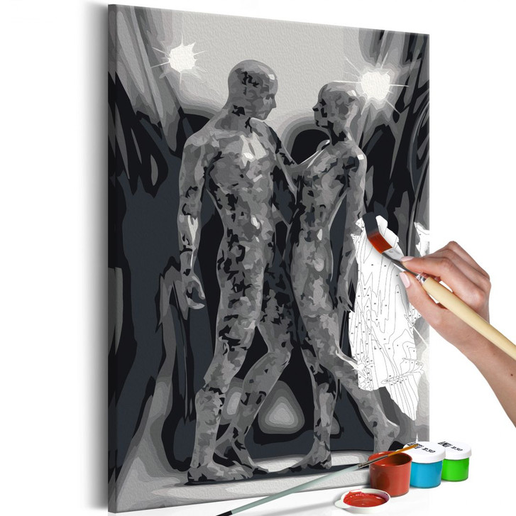 Malen nach Zahlen Leinwandbild - Pärchen - 40 x 50 cm - mit Keilrahmen - bespannt - WA437750