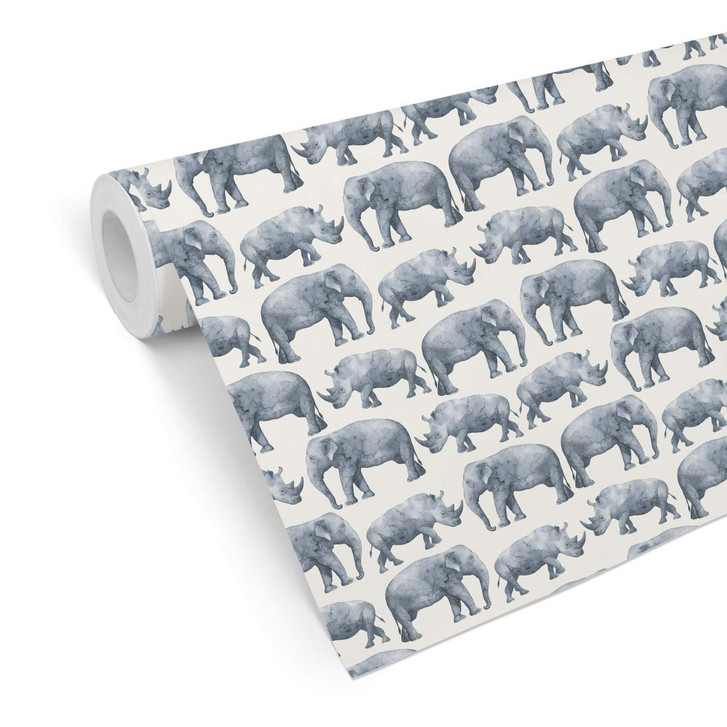 Mustertapete - Elefanten und Nashörner - WA236440