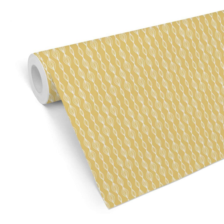 Mustertapete Vintage Waves - gelb - WA317508