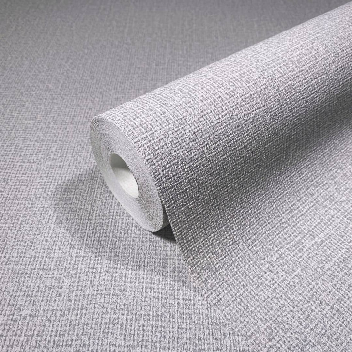 Vliestapete in textilem Uni grau Struktur - WA444909