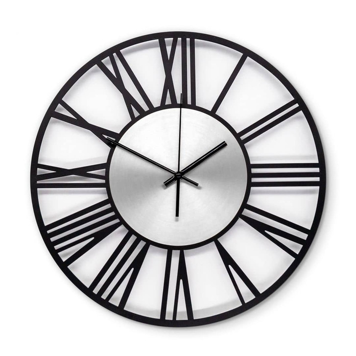 XL Wanduhr Industrial Design - geräuschlose Metall Uhr für Büro, Flur, Wohnzimmer Ø40 cm - WA419977