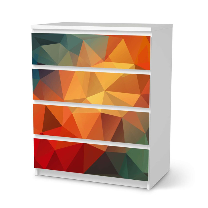Folie IKEA Malm Kommode 4 Schubladen - Polygon - CR105669