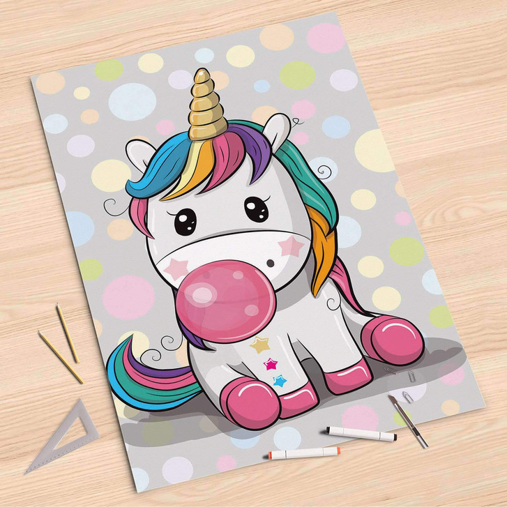 Folienbogen (80x120cm) - Rainbow das Einhorn - CR107404