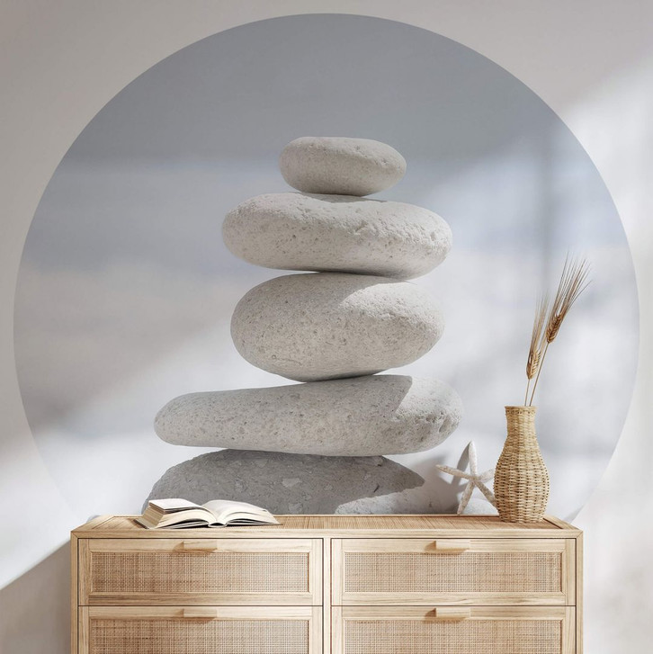 Fototapete Steine am Meer - Rund - Selbstklebend/Vlies - WA353758