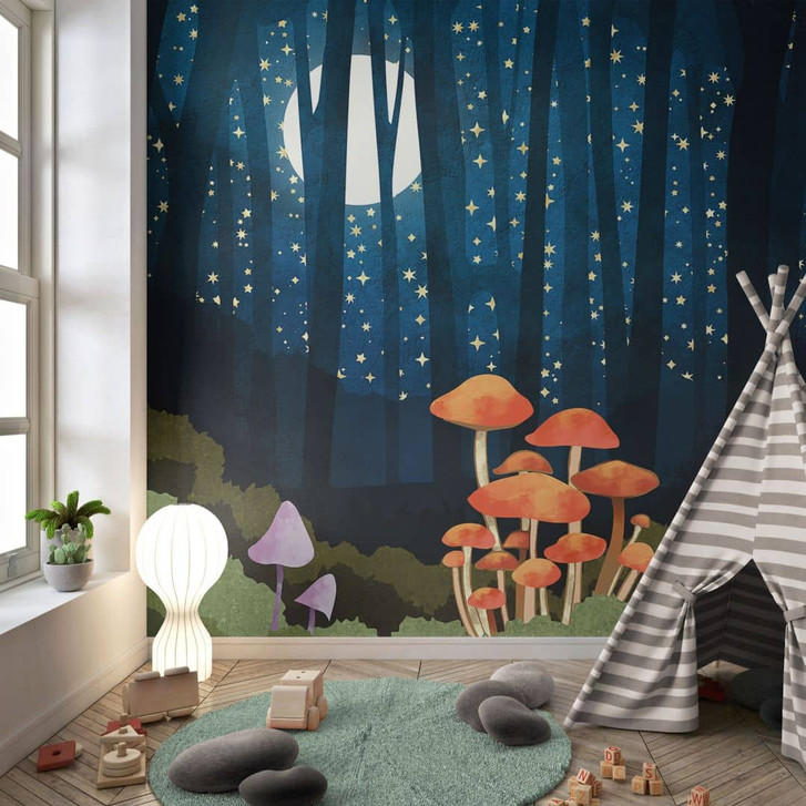 Fototapete Wald und Sterne in der Nacht - SpaceFrog Designs - WA399099