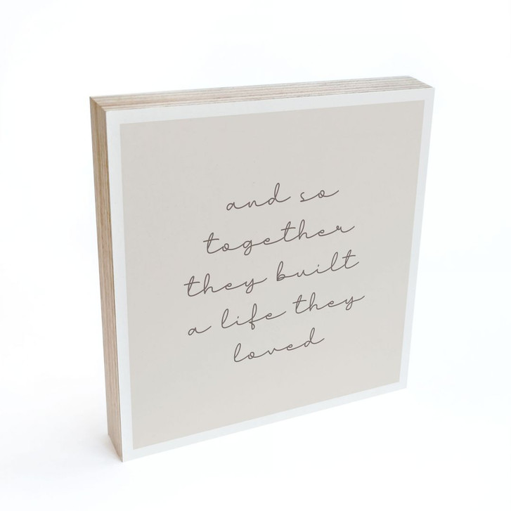 Holzbild zum Hinstellen - Together - 15 x 15 cm - WA488965